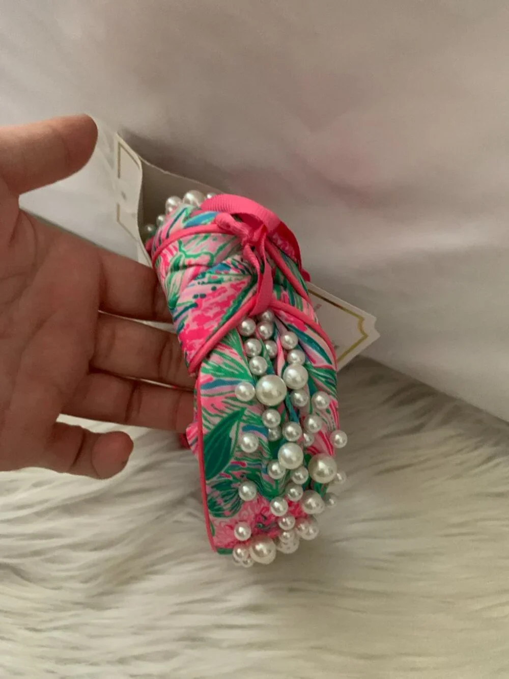 LILLY PULITZER Coming in Hot Pearl Embellished Knotted Headband